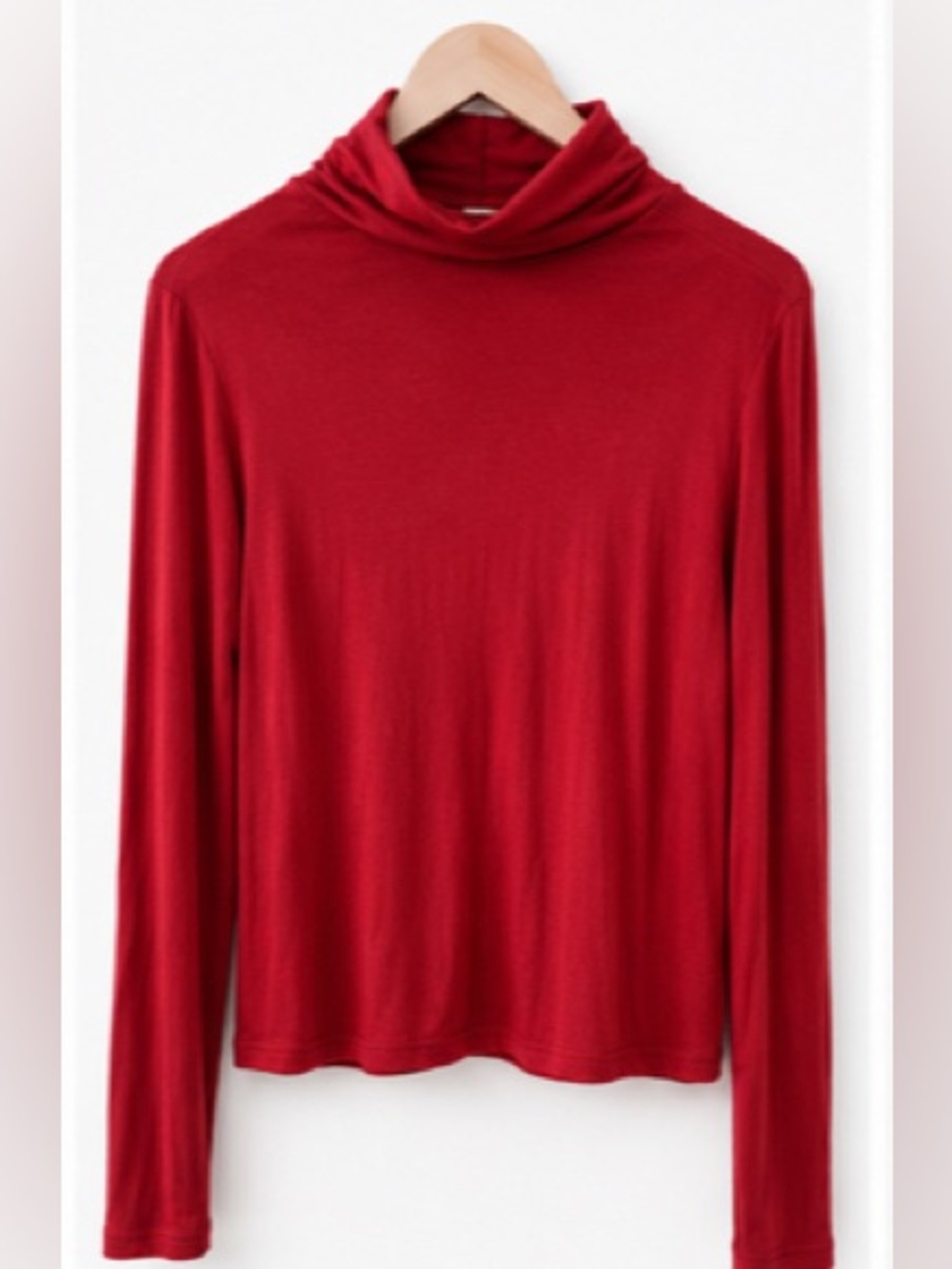 SHEIN Red Long Sleeve Turtleneck Top